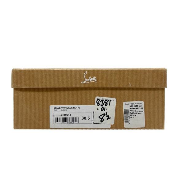 Christian Louboutin Belle 100 Black Suede Round Toe Ankle Boots- Size 38.5 - Picture 8 of 9